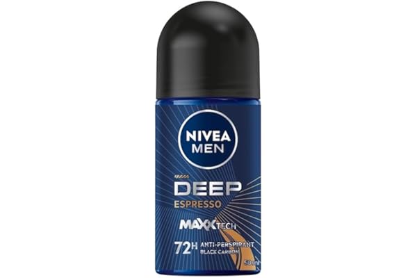 nivea men deep black carbon espresso antiperspirant for men antibacterial rollon 50ml 55.96