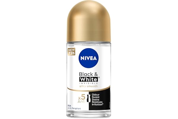 nivea black white invisible silky smooth antiperspirant for women rollon 50ml 49.21
