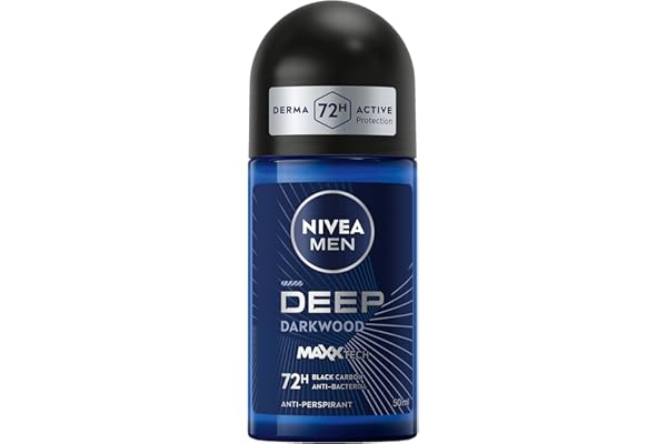 nivea men antiperspirant rollon for men deep black carbon antibacterial dark wood scent 50ml 61.6