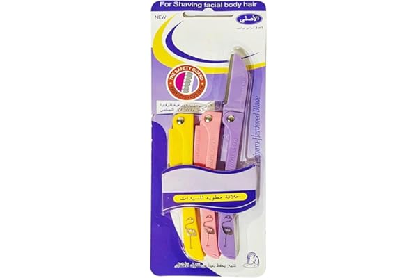ecvv 3 piece flamingos ladies razor for facial and body hair yellowpinkpurple multicolor 21.6
